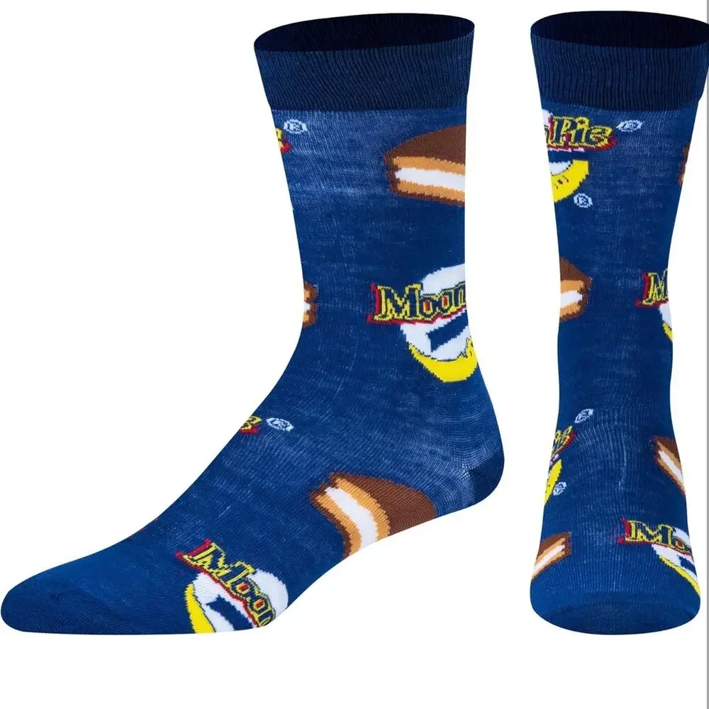Odd Sox Unisex Moon Pie Retro Novelty Crew 80s 90s Socks Blue Brown